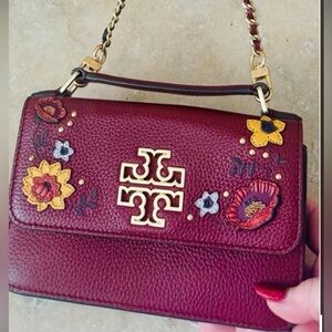 Tory Burch Britten Embellished Mini Top Handle Bag Crossbody
Blood Red Floral